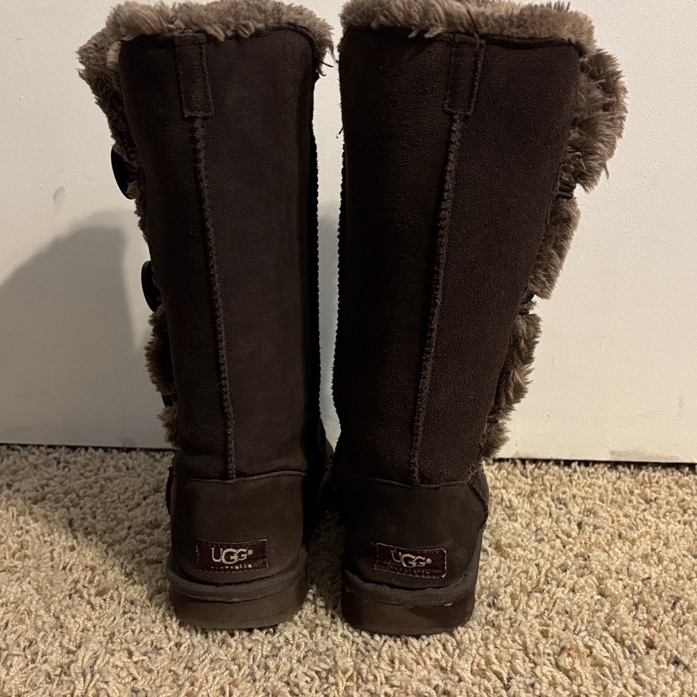 Ugg Dark Brown Buttoned Winter Boots - image 3